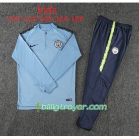 Manchester City Barn Trenings Collegegenser Set Blå 2018/19